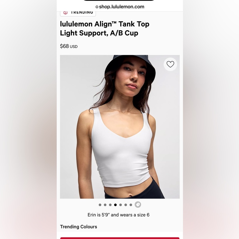 Lululemon cropped Align tank
